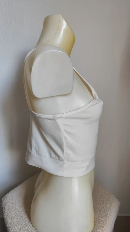 Transparante witte zomercrop top open aan de voorkant maat 38/40 - Jennyfer – photo 5